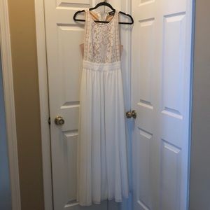 Off white lace maxi dress